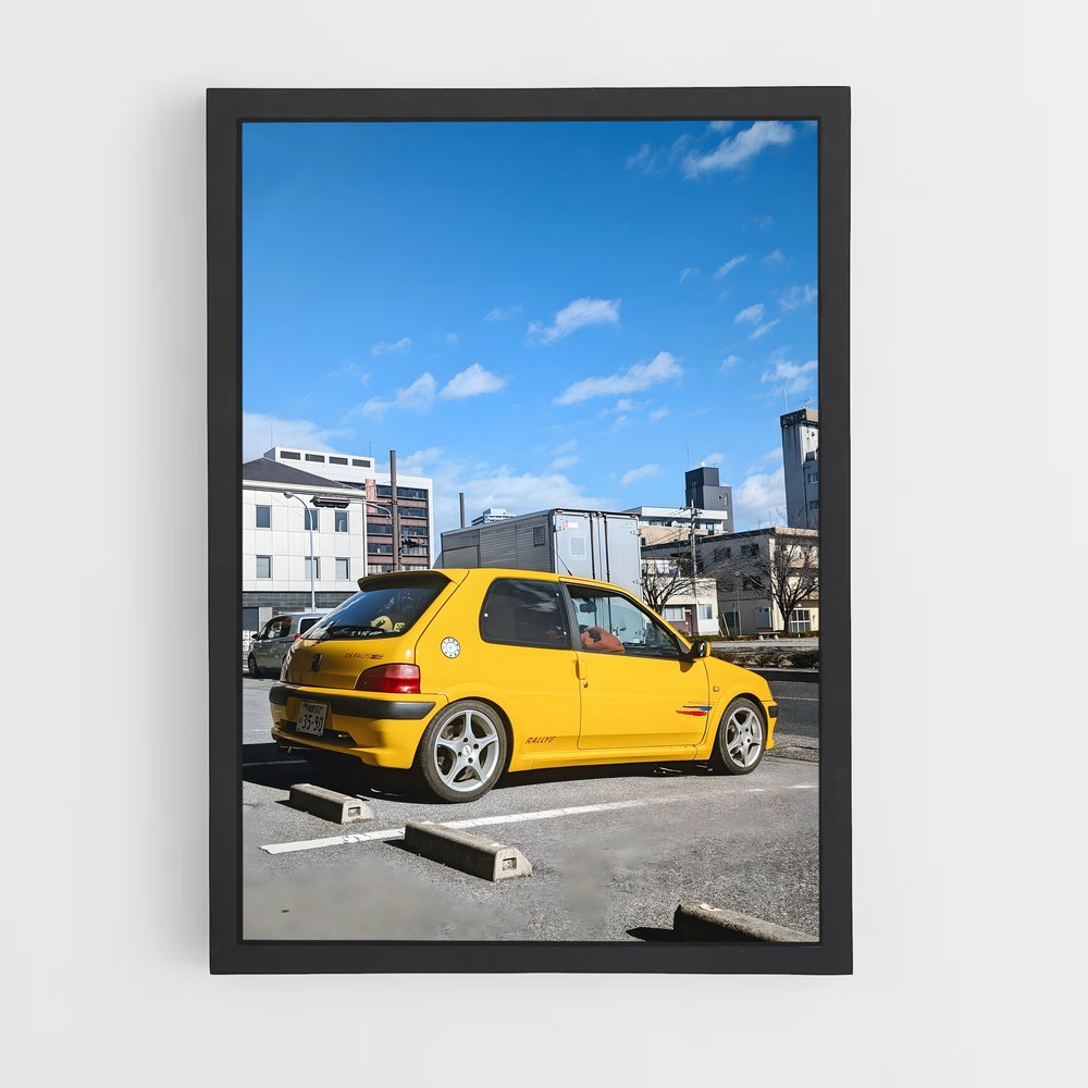 Poster Jaune Sportif – affiche Peugeot (vue 2)